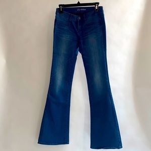 Victoria’s Secret stretch bell-bottom jeans.